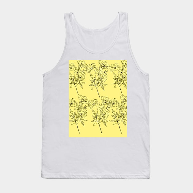 line detail yellow flowers Tank Top by brahimovic99